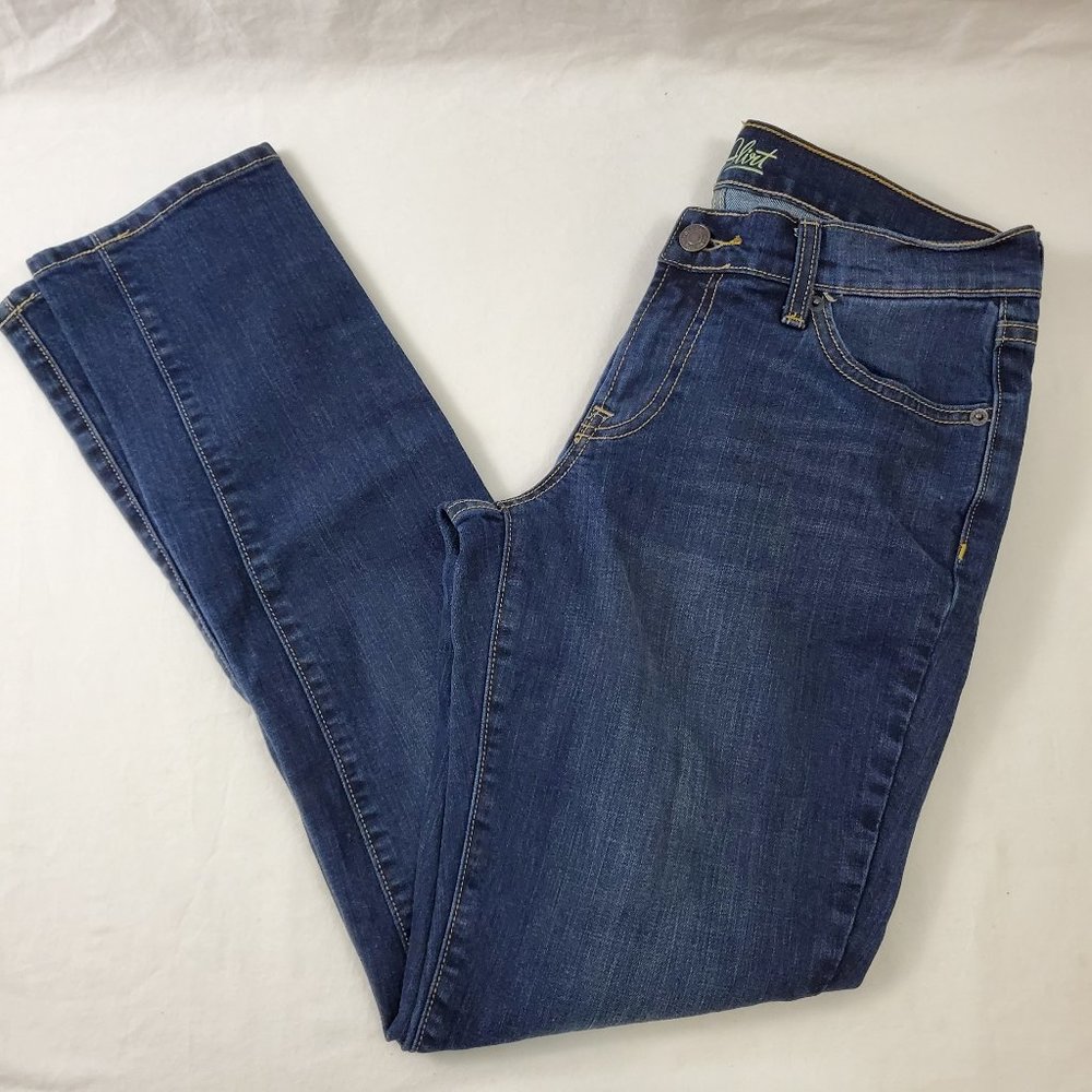Old Navy Flirt Jeans Medium Wash Blue Denim Tapered Leg Size 4 Reg